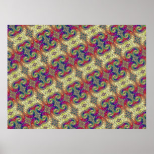 Poster Motif de volute fractale