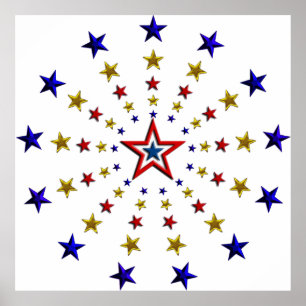 Poster Motif des étoiles patriotiques