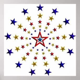 Poster Motif des étoiles patriotiques