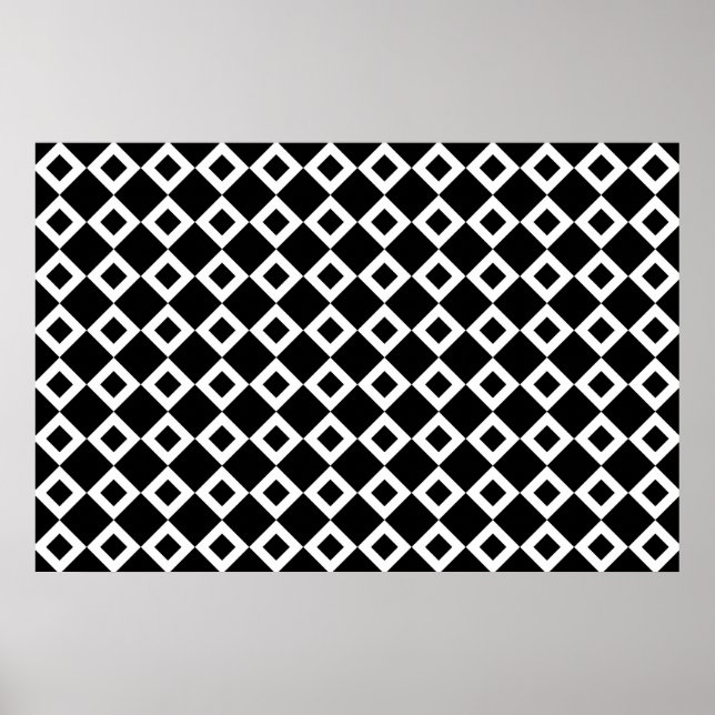 Poster Motif Diamant noir et blanc (Devant)