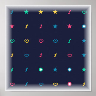 Poster Motif d'icônes de mise à niveau - Art de jeu vidéo
