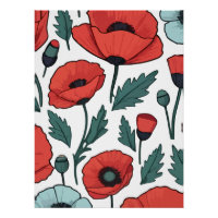 Motif d'illustration des fleurs de coquelicots rou