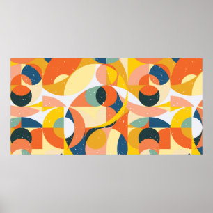 Poster Motif d'illustration minimaliste géométrique avec