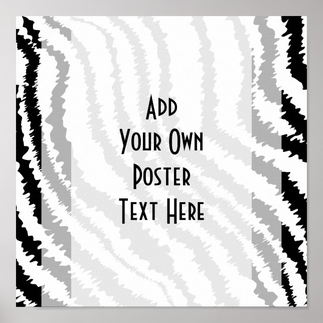 Poster Motif d'impression Black Zebra. (Devant)