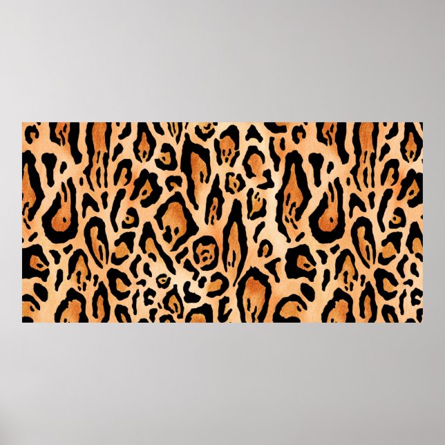 Poster Motif d'impression de cheetah aquarelle (Devant)