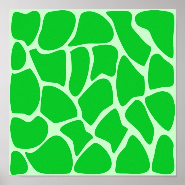 Poster Motif d'impression de girafe verte. (Devant)