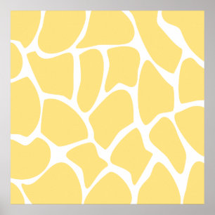 Poster Motif d'impression Giraffe en Jaune.