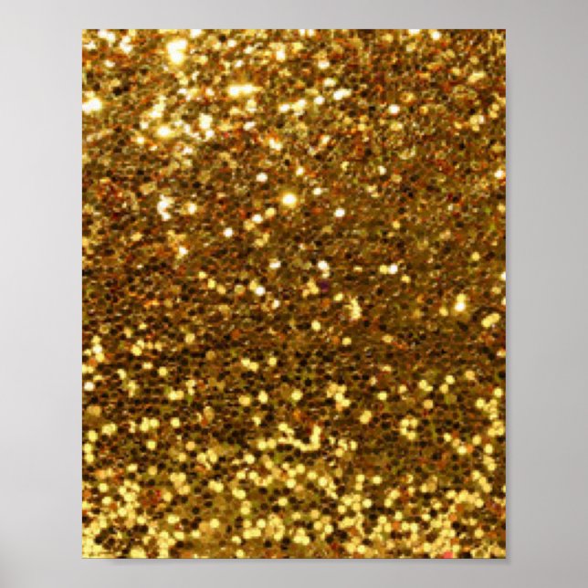 Poster Motif d'impression Gold Glittery Diamants (Devant)
