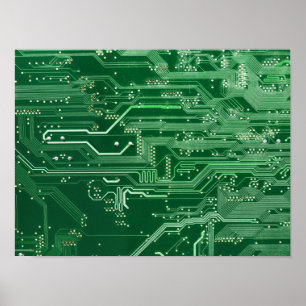 Poster motif d'ordinateur de carte à circuit électronique
