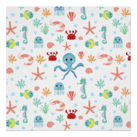 Motif du monde marin