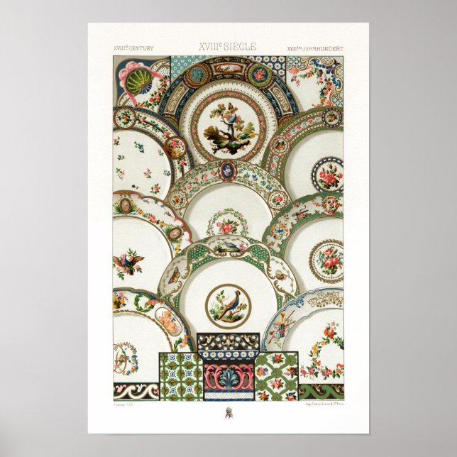 Poster motif du XVIIIe siècle par Albert Racinet (Devant)