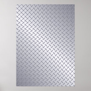 Poster Motif en diamant en acier brillant