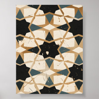 Poster Motif en mosaïque arabe foncé