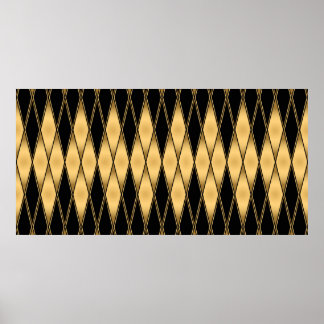 Poster Motif en or et noir sans couture