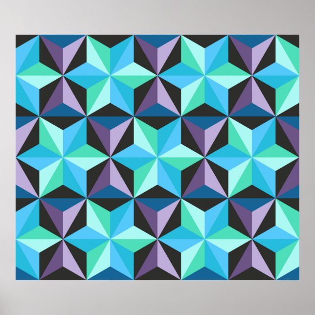 Poster Motif en patchwork sans couture avec étoiles. âge  (Devant)