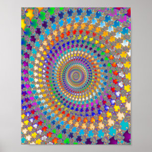 Poster Motif en spirale coloré