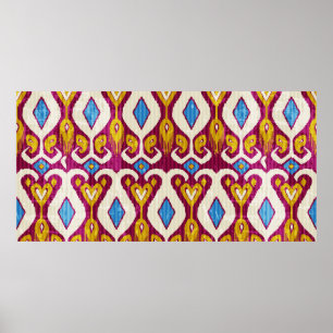 Poster Motif en tissu ikat traditionnel