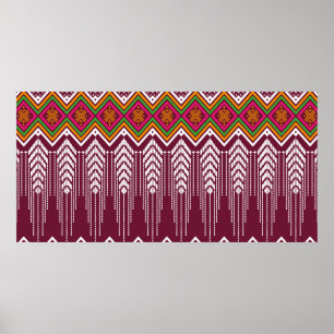 Poster Motif ethnique géométrique fond traditionnel, v