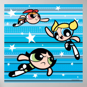 Poster Motif étoilé Powerpuff Girls