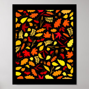 Poster Motif feuille Design Automne Acorns Blé