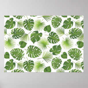 Poster Motif Feuille élégant Green Tropical