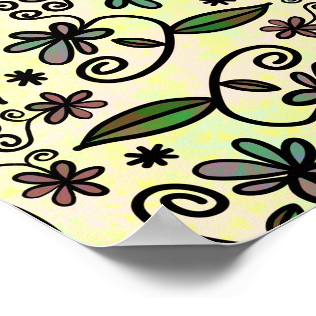 Poster Motif Feuille vert (Coin)