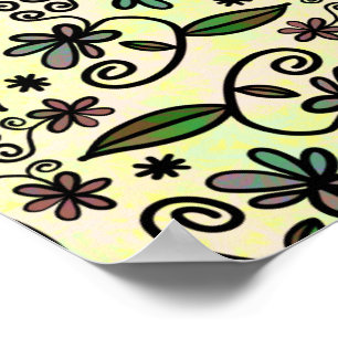 Poster Motif Feuilles Vertes