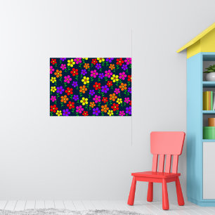 Poster Motif floral de fleurs colorées