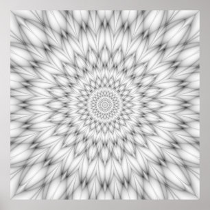 Poster Motif floral en noir et blanc