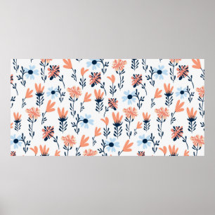 Poster Motif floral naturel, fleurs abstraites