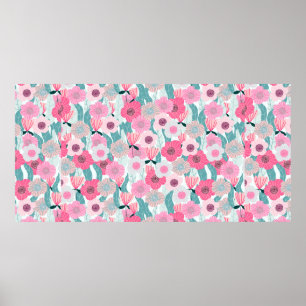 Poster motif floral pastel Abstrait. Beau flo rose