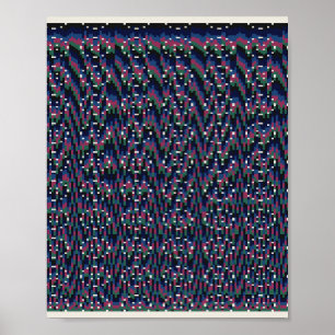 Poster  Motif Floral Pixelisé 
