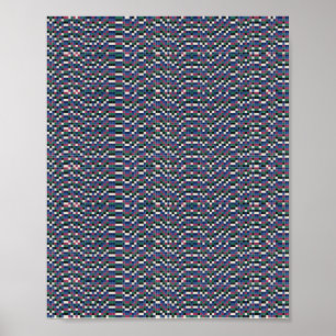 Poster Motif floral pixelisé