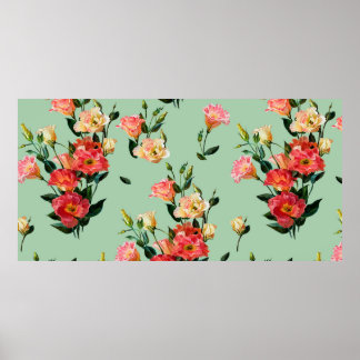 Poster Motif floral sans couture dans le style victorien.