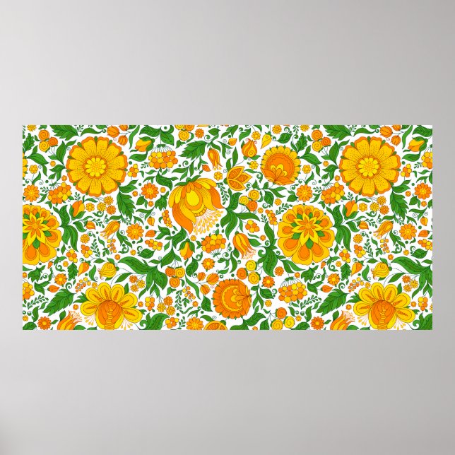 Poster Motif floral sans couture, fond de printemps / été (Devant)