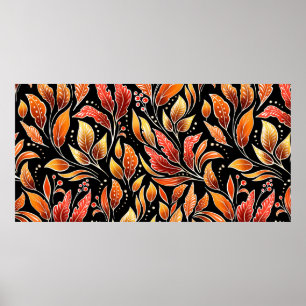 Poster Motif floral sans soudure. Arrière - plan d'automn