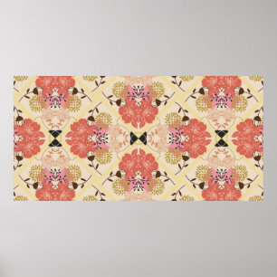 Poster Motif fluide floral