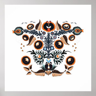 Poster Motif folklorique bohème hongrois