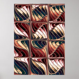 Poster Motif fractal ondulé 