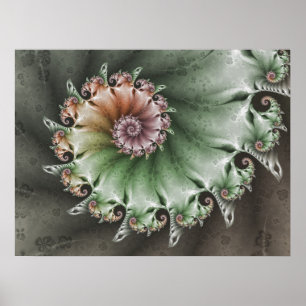 Poster Motif fractal shabby chic