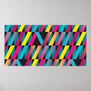 Poster Motif géométrique à ruban abstrait coloré