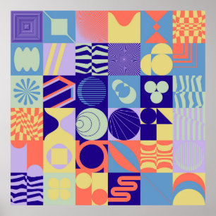 Poster motif géométrique Abstrait aux formes simples