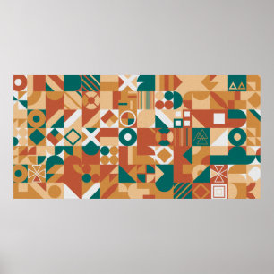 Poster motif géométrique Abstrait. Chiffres Multicolores.