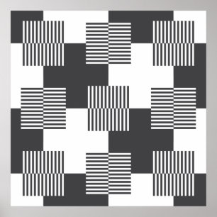 Poster Motif géométrique Abstrait noir et blanc