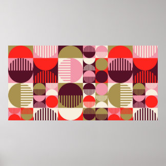 Poster Motif géométrique abstrait sans couture de style v