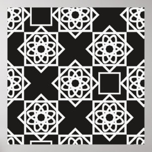 Poster Motif géométrique arabe. Décor d'art. Islam. Fleur