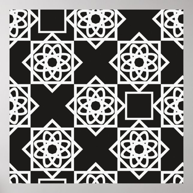 Poster Motif géométrique arabe. Décor d'art. Islam. Fleur (Devant)