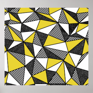 Poster Motif géométrique bas-poly rétro