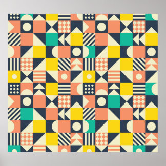 Poster Motif géométrique coloré sans couture