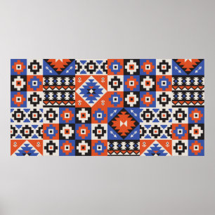Poster Motif géométrique oriental sans couture. Conceptio